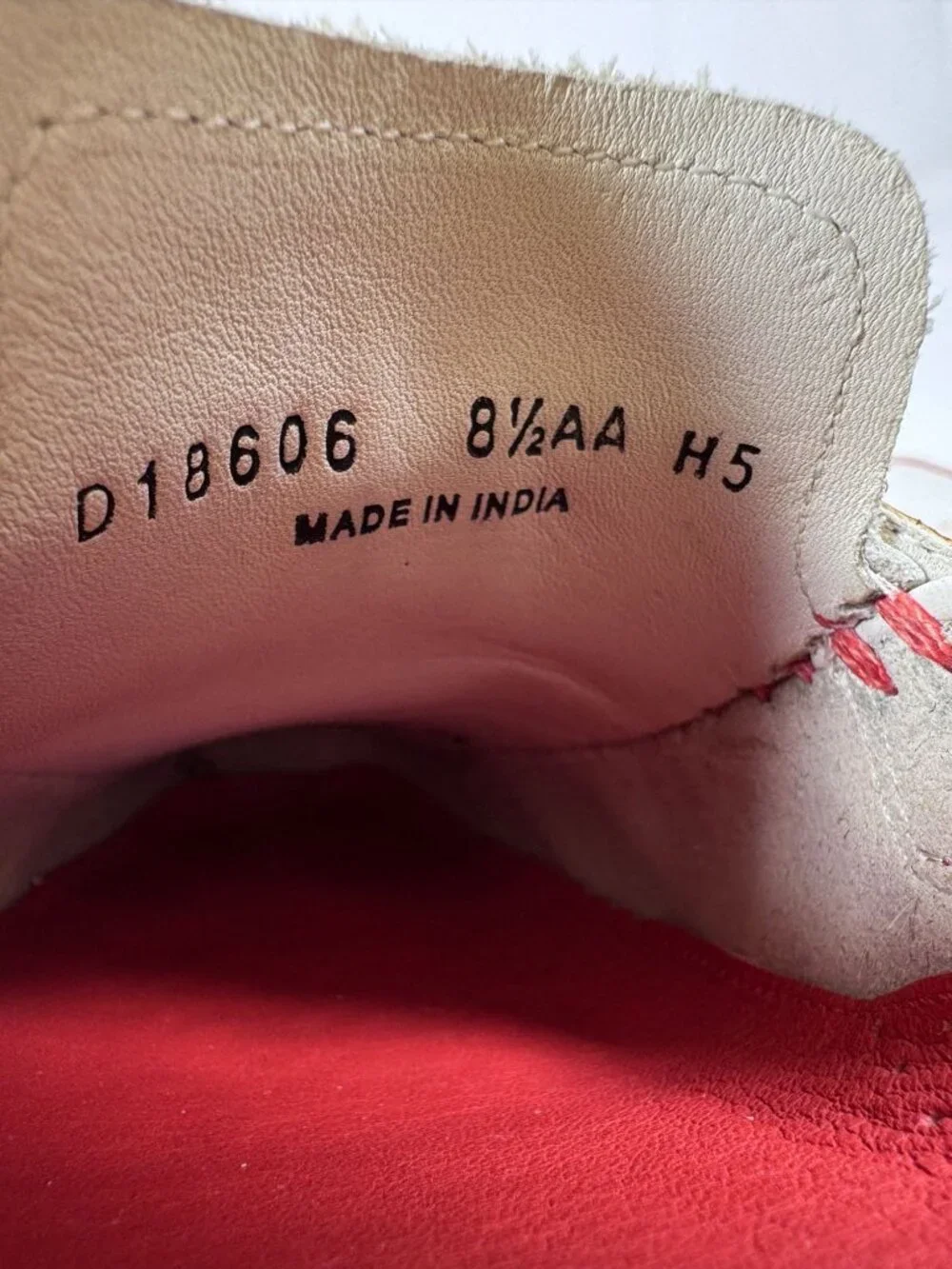 Cole Haan Women White Leather Driving Loafers Shoes Red Stitch Bow Size 8.5 B